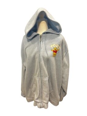 Disney Light Blue Women’s Hooded Zip-Up Jacket with Winnie the Pooh Embroidery
